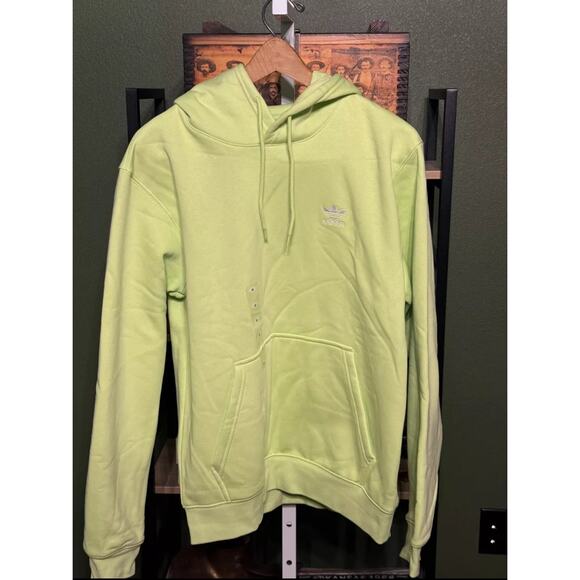 Adidas Men's Essentials Trefoil Hoodie Pulse Lime Size M NWT $60 Retail! - Picture 1 of 3